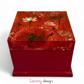 Square lacquer box with lotus ( different designs )